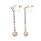 Slim Cubic Zirconia Drop Clip On Earrings