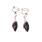 Slim Purple Stone Diamante Clip On Earrings