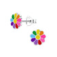 Small Coloured Sterling Silver Flower Earrings