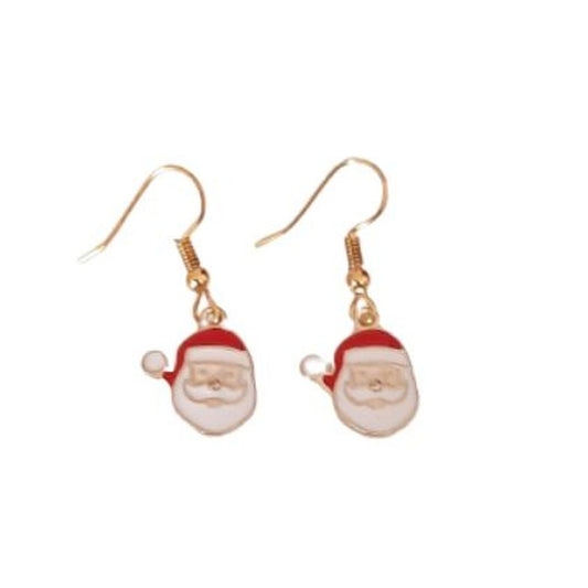 Small Dangly Santa Face Earrings