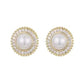 Small Diamante And Pearl Clip On Earrings