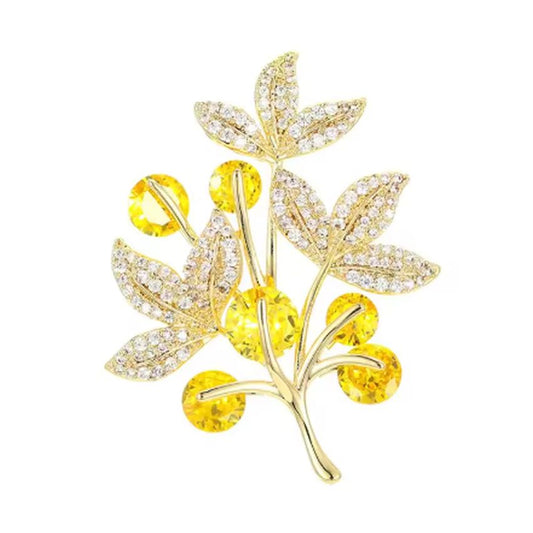 Small Diamante Flower Brooch