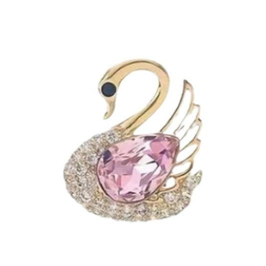 Small Diamante Swan Pin Brooch