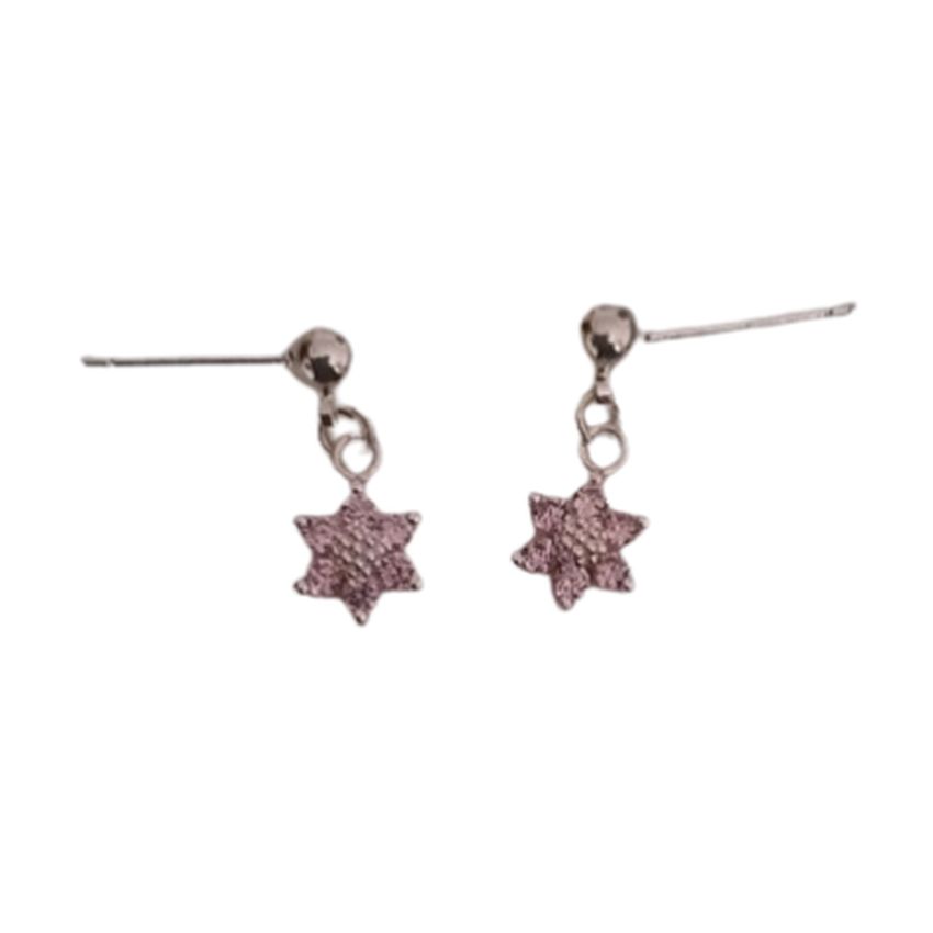 Small Drop Flower Sterling Silver Earrings