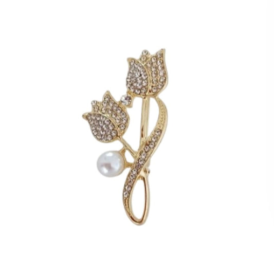 Small Gold Flower Brooch