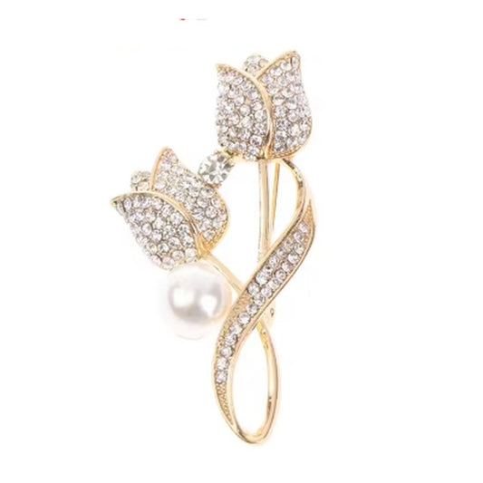 Small Gold Flower Brooch