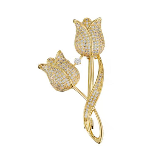 Small Gold Flower Brooch