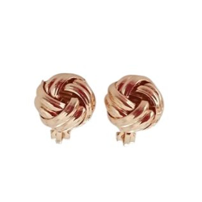 Small Gold Knot Clip On Earrings