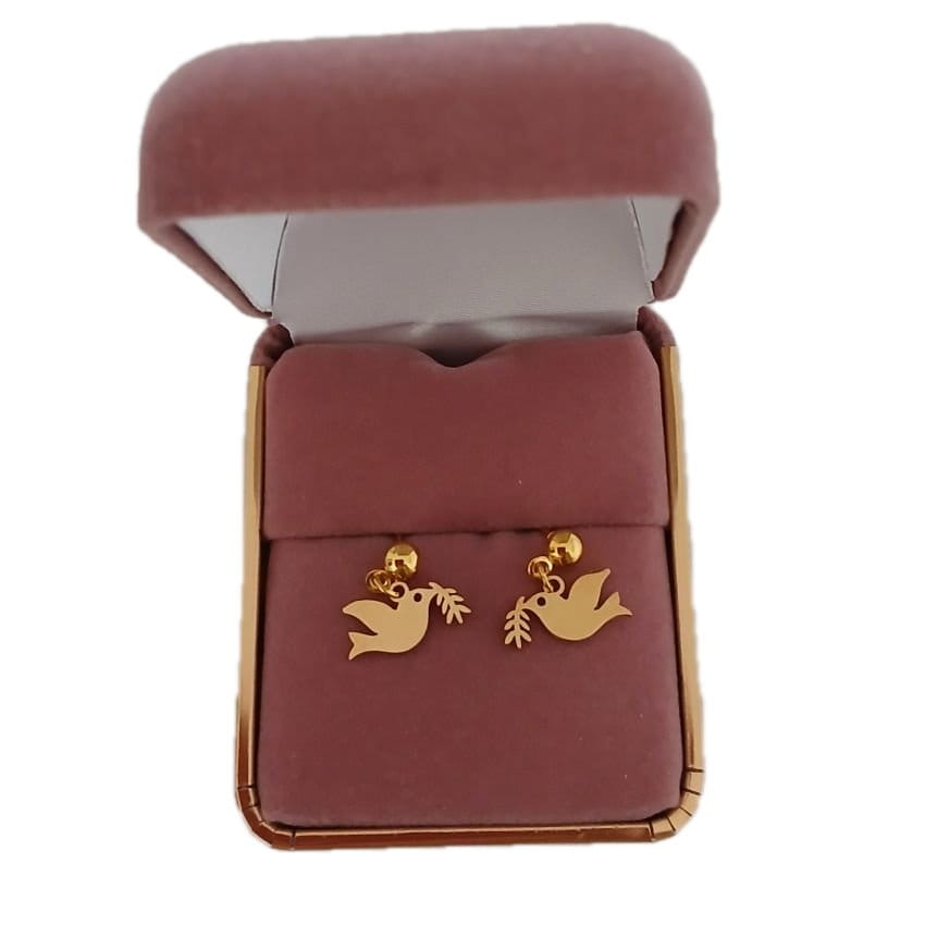 Small Gold Stainless Steel Dove Earrings(2)