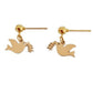 Small Gold Stainless Steel Dove Earrings