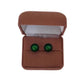 Small Green Circle Stud Clip On Earrings(2)