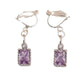 Small Light Purple Clip On Diamante Earrings