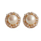 Small Pearl Round Clip On Earrings