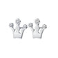 Small Princess Crown Silver Stud Earrings Inlaid With CZ Stones
