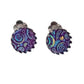 Small Purple Sparkle Clip On Earrings