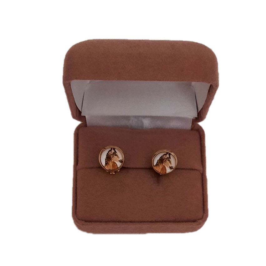 Small Round Horse Clip On Earrings()
