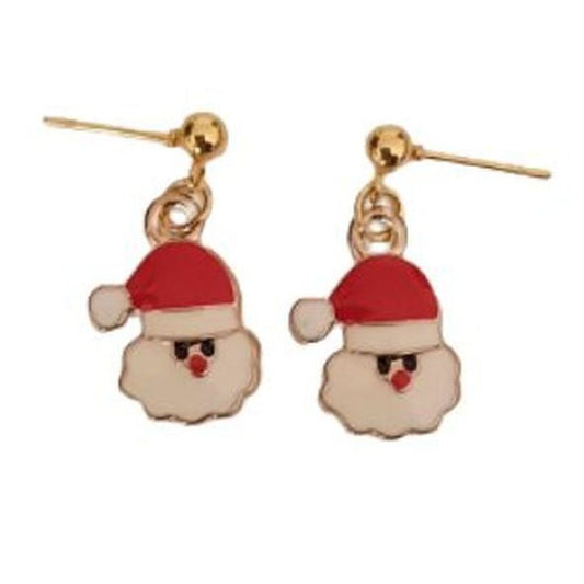 Small Santa Face Dangly Earrings
