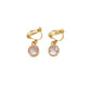 Small Shimmer Diamante And Gold Clip On Earrings