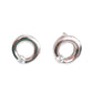 Small Silver Circle Earrings With CZ