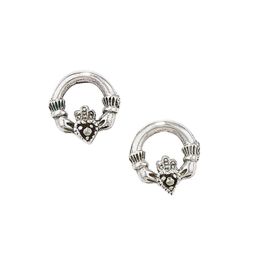 Small Silver Claddagh Earrings