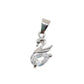 Small Silver White Swan Pendant Set With Solitaire Stones