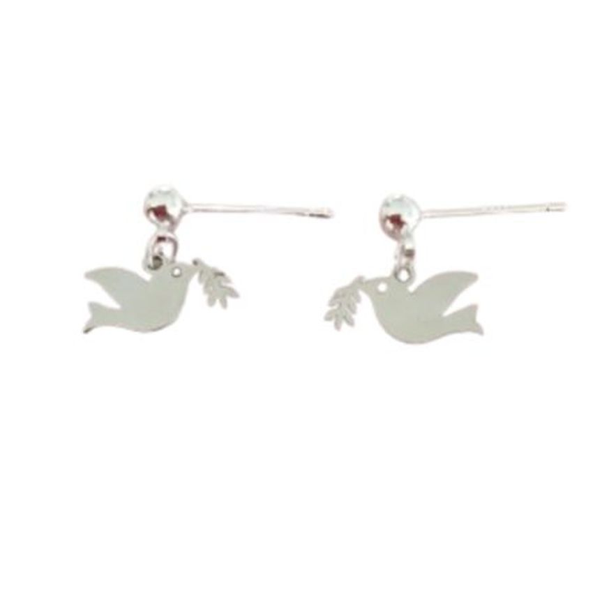 Small Stainless Steel Dove Earrings