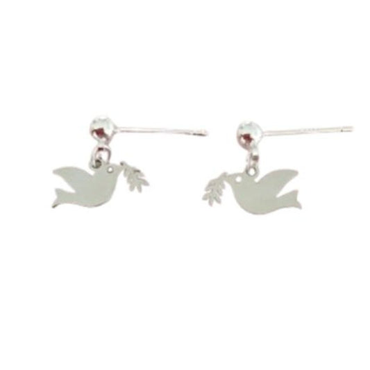 Small Stainless Steel Dove Earrings