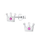 Small Sterling Silver Crown Stud Earrings