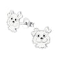 Small Sterling Silver Dog Stud Earrings