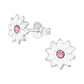 Small Sterling Silver White Flower Stud Earrings