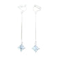 Small Stone Long Stem Clip On Earrings