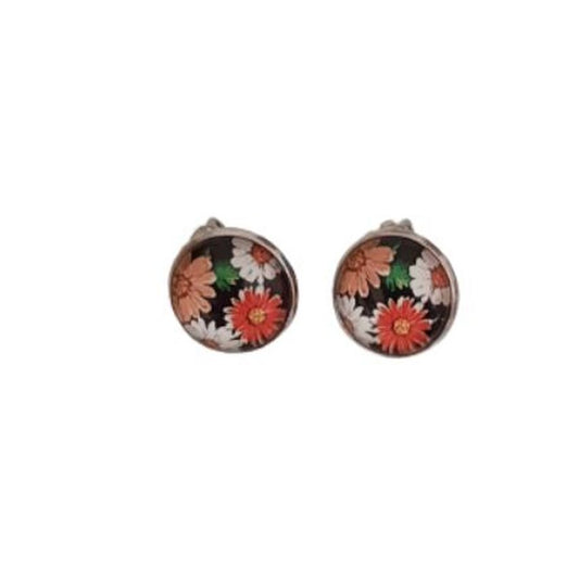 Small Stud Flower Clip On Earrings