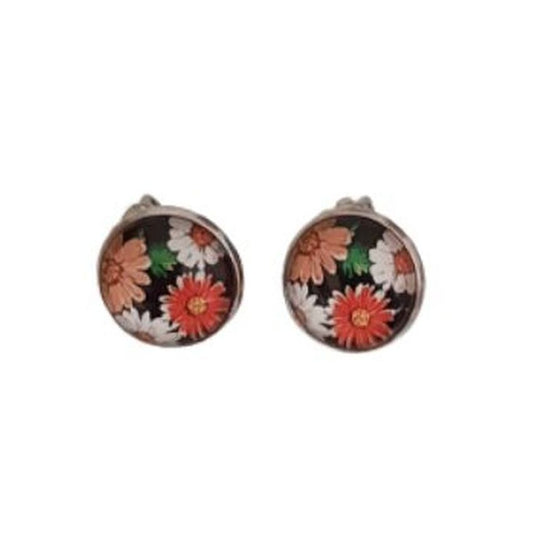 Small Stud Flower Clip On Earrings