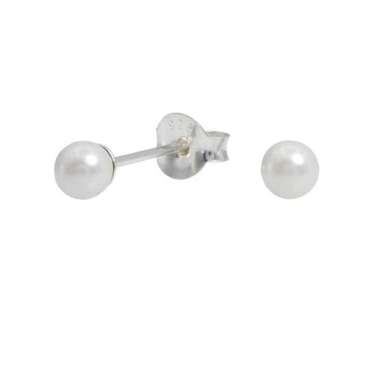 Small 4mm Sterling Silver Freshwater Pearl Stud Earrings
