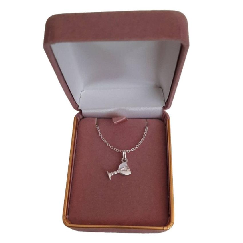 Small Sterling Silver Chalice With a Cross Pendant(2)