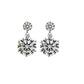 Small Two Cubic Zirconia Stone Drop Silver Earrings
