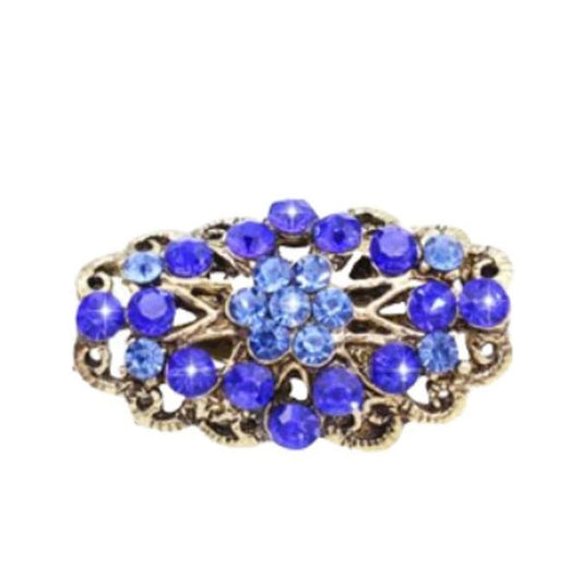 Small Blue Diamante Brooch