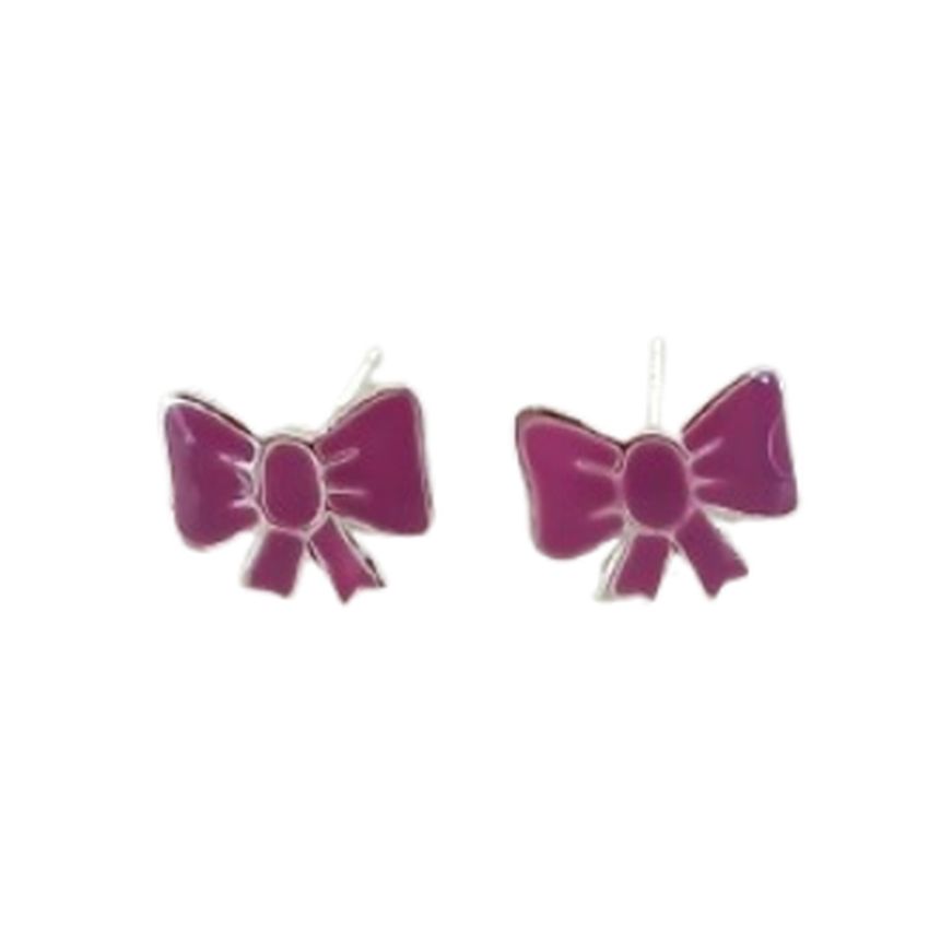 Small Bow Sterling Silver Childrens Earrings
