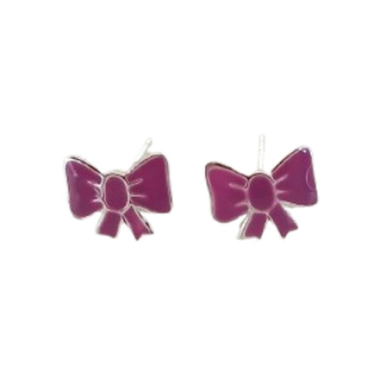 Small Bow Sterling Silver Childrens Earrings