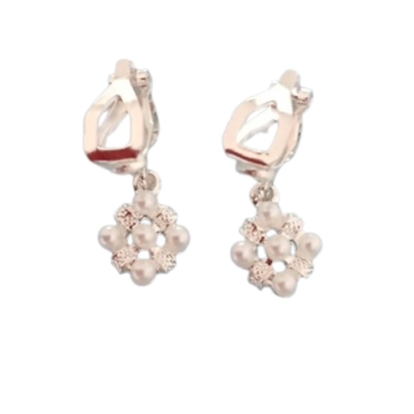 Small Crystal And Pearl Clip On Earrings