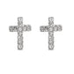 Small Crystal Square Cross Clip On Earrings