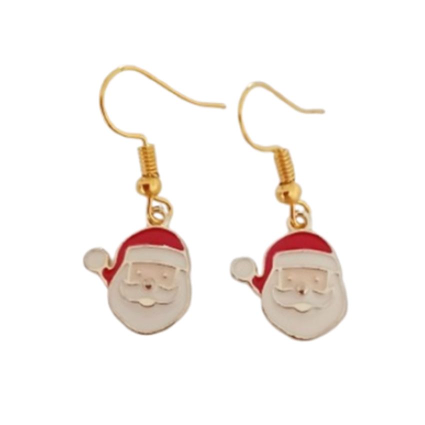 Small Dangly Santa Face Earrings