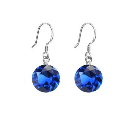 Small Dark Blue Drop Earrings With a Hook Drop