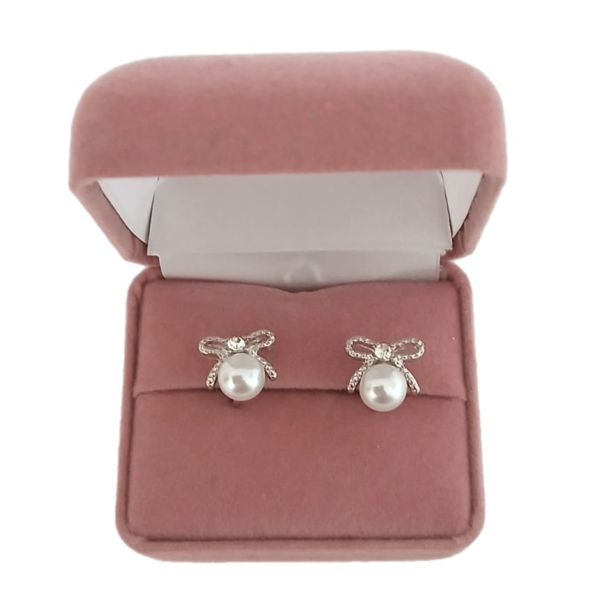 Small Diamante And Pearl Clip On Earrings()