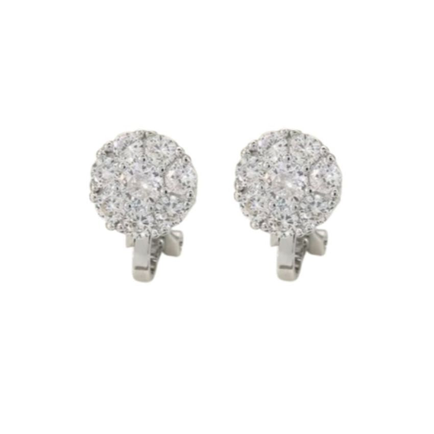 Small Diamante Stud Clip On Earrings