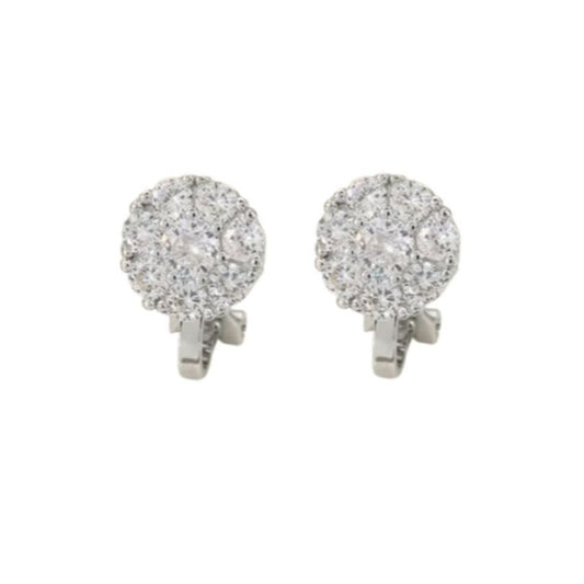 Small Diamante Stud Clip On Earrings