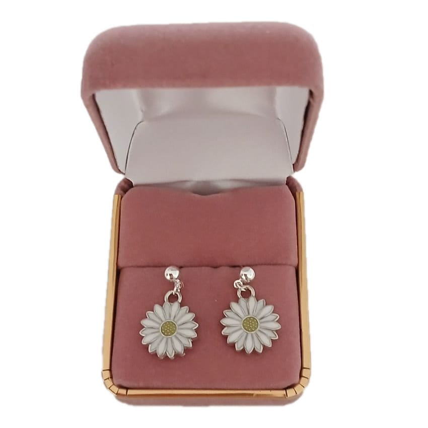 Small Drop Flower Sterling Silver Earrings(2)