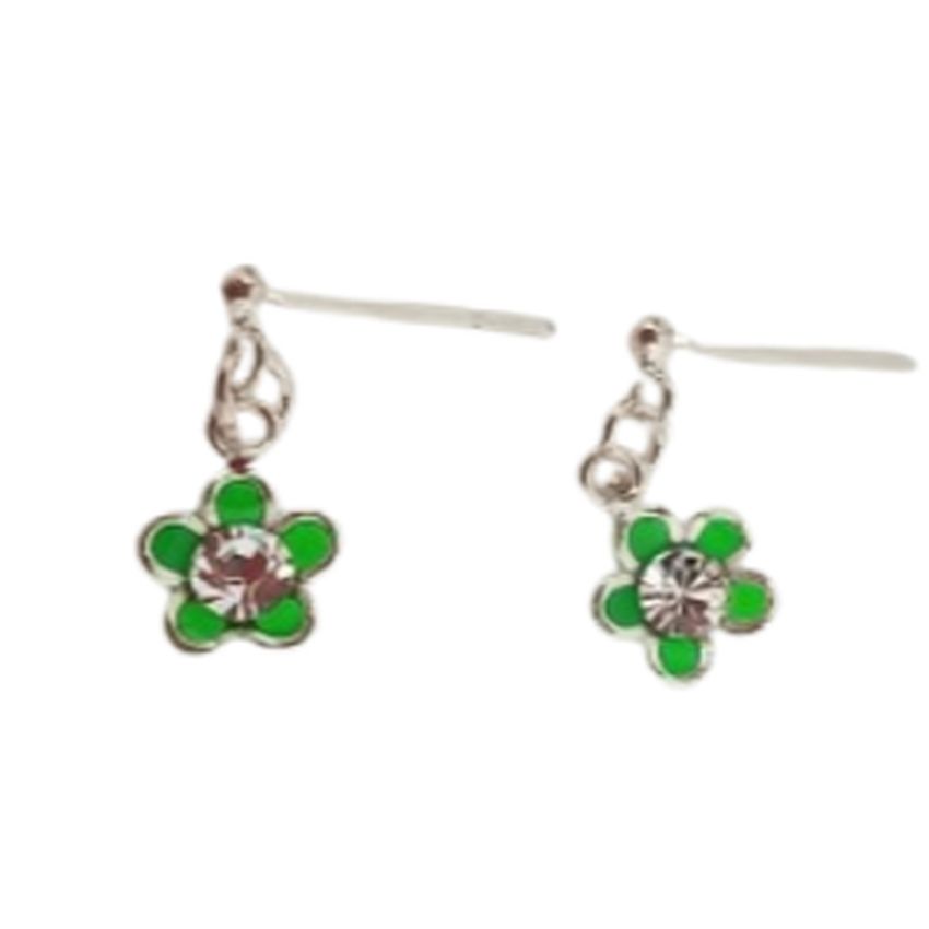 Small Drop Sterling Silver Flower Earrings