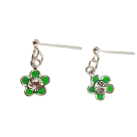 Small Drop Sterling Silver Flower Earrings