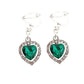 Small Green Heart Clip On Earrings